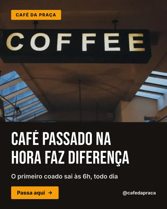Cafeteria: post com foto e chamada