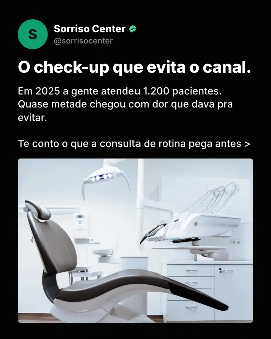 Dentista: carrossel estilo post do X