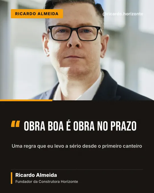 Ricardo, construtora: frase com o rosto