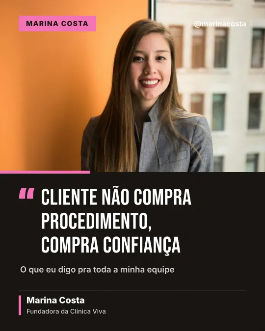 Marina: frase de autoridade com o rosto